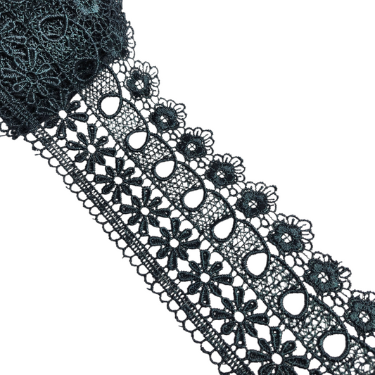 Мереживо чорне квіткове