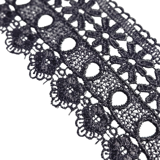 Мереживо чорне квіткове